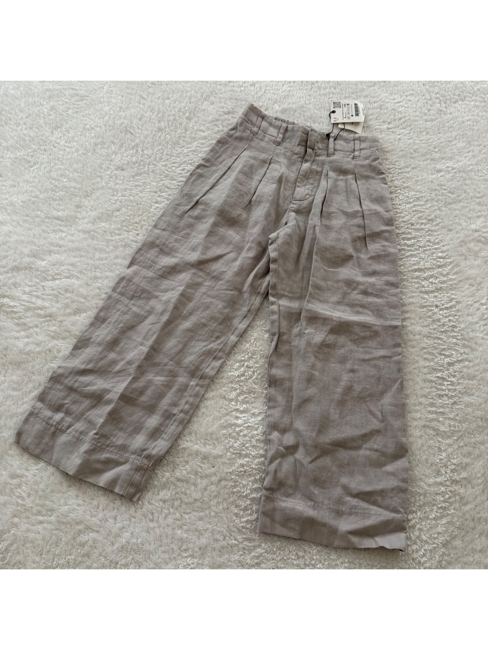 6y Zara 100% Linen Wide Leg Pants NWT